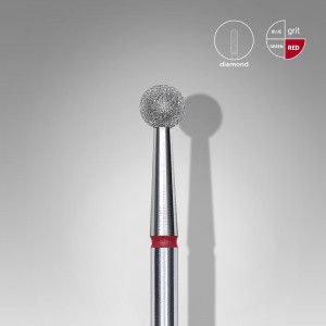 STALEKS EXPERT Deimantinė freza "burbuliukas" raudona, skersmuo 4 mm